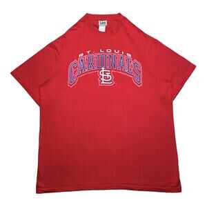 Vintage Y2K MLB ST Louis Cardinals Graphic T Shirt Red Mens XL Lee Sports